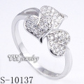 White 925 Silver Heart Jewelry with Zirconia for Women (S-10137)